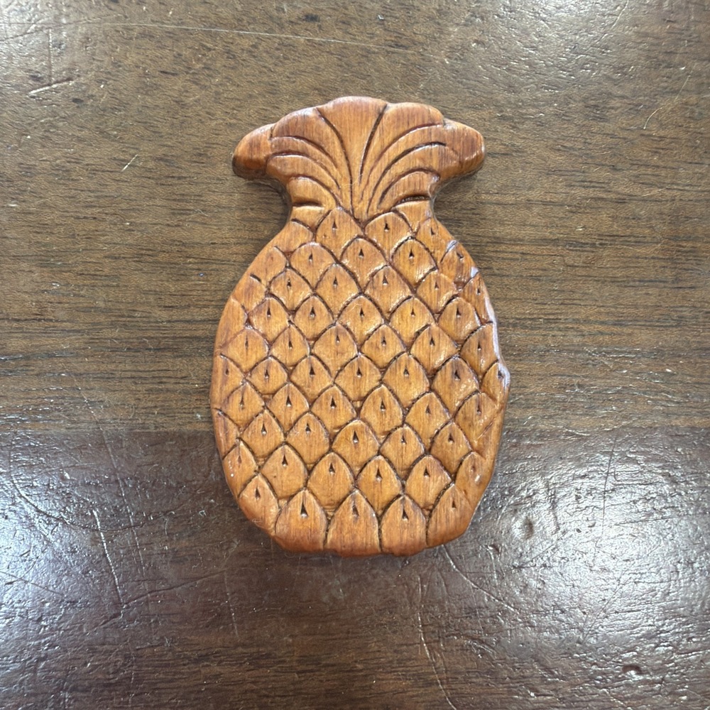 Wood Pineapple Collectable Fridge Magnet Kitchen